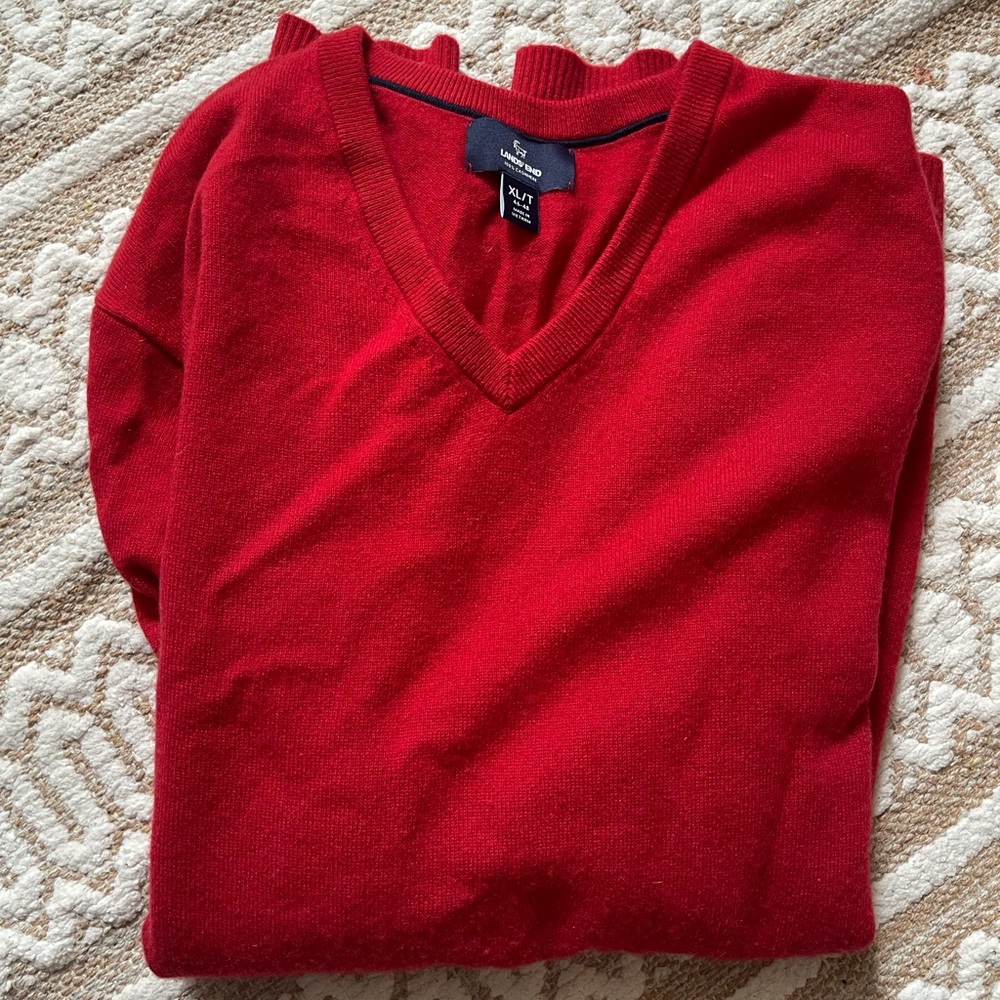 Men’s 100% Fine Cashmere Land’d End V Neck Sweater
